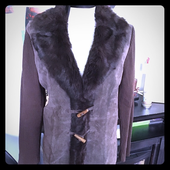 Nygard Collection Jackets & Blazers - Vintage Nygard collection suede/ rabbit fur